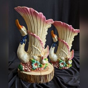 Vintage Swan Vase/Planter Ceramic Porcelain